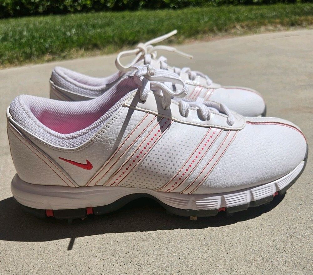 NIKE Delight 317622-161 Womens 6.5 Tac Spike Soft Cleat White pink Golf Shoes